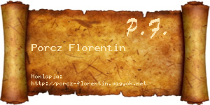 Porcz Florentin névjegykártya